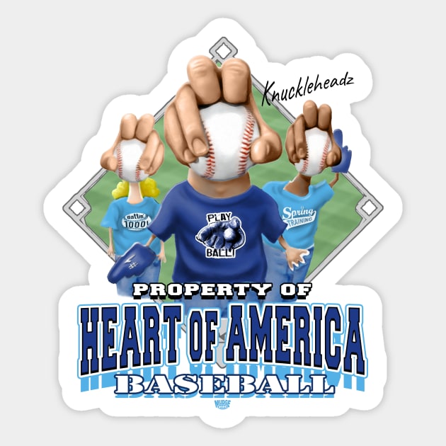 Knucklehead for Heart of America Baseball Sticker by MudgeSportswear